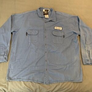 Steelguard Essentials FR Shirt Mens 4XLL Blue Flame Resistant‎ Workwear
